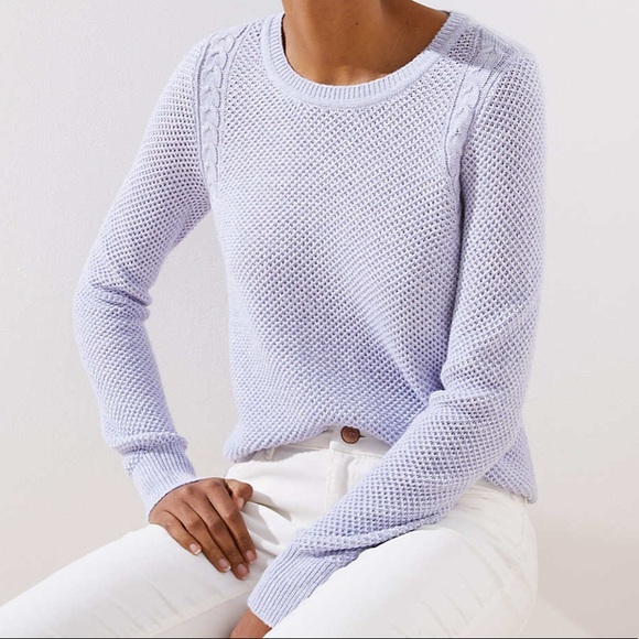 LOFT Sweaters - NWT Loft CABLE KNIT TRIM STITCHY SWEATER Medium